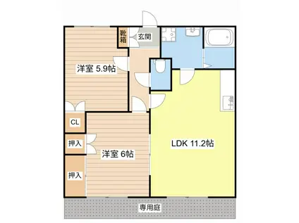 コンフォール(2LDK/1階)の間取り写真