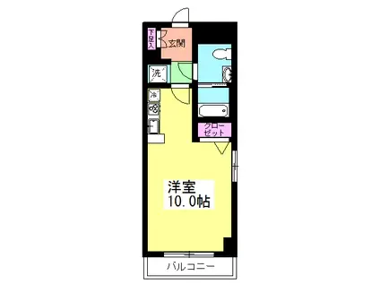 HUMANハイム幕張本郷(1K/1階)の間取り写真