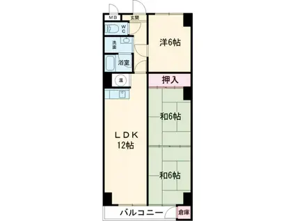昭和2号棟(3LDK/4階)の間取り写真