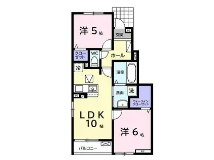 コンフォート アークA(2LDK/1階)の間取り写真