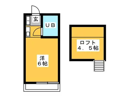 クレセントハイツ学園西(ワンルーム/2階)の間取り写真