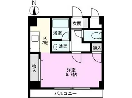 サニー・ヴィレッジ(1K/3階)の間取り写真