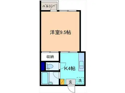 リヴェンデル(1K/1階)の間取り写真