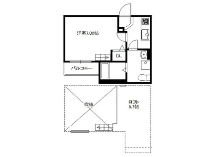 IMPRESSIVE MAGNOLIA KYOTOインプレッシブ マ(1SK/1階)の間取り写真