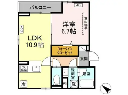 DーROOM南篠崎町(1LDK/2階)の間取り写真