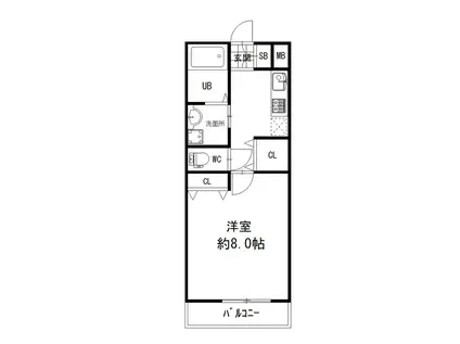 ヴィラ月見山(1K/2階)の間取り写真