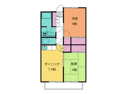 サニーハイツ生田(2DK/2階)の間取り写真