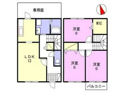 クレールマノワール(3LDK/2階)の間取り写真