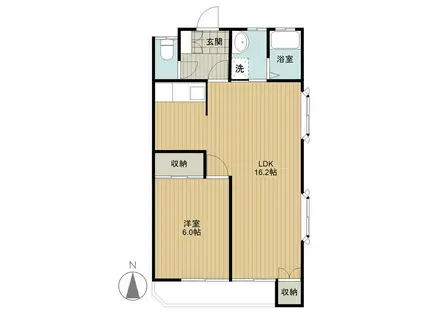 鎌倉苑マンション(1LDK/2階)の間取り写真