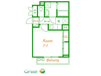 プレジャーエムケイ(1K/2階)の間取り写真