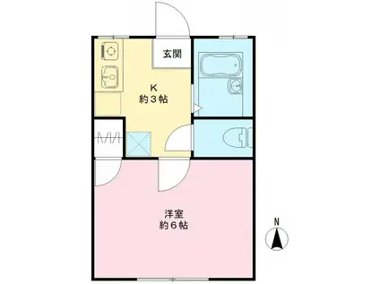 ハイツ蘭(1K/1階)の間取り写真