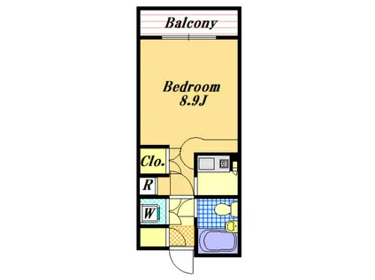 ローズマンションF-11番館(ワンルーム/2階)の間取り写真
