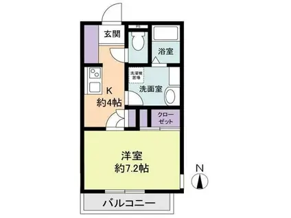 コンフォートエスト(1K/2階)の間取り写真