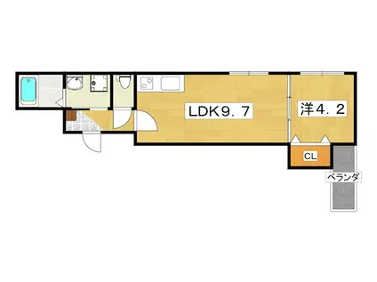 GRANDIR枚方公園(1LDK/3階)の間取り写真