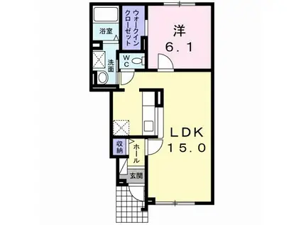 クレストール(1LDK/1階)の間取り写真