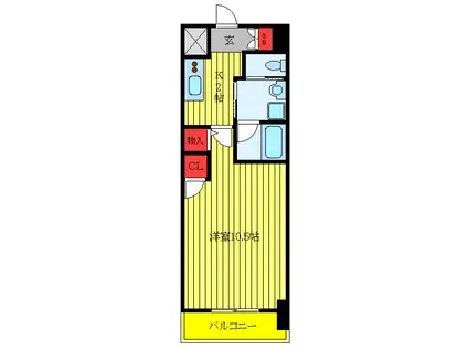 ヴェルデ王子III(1K/5階)の間取り写真