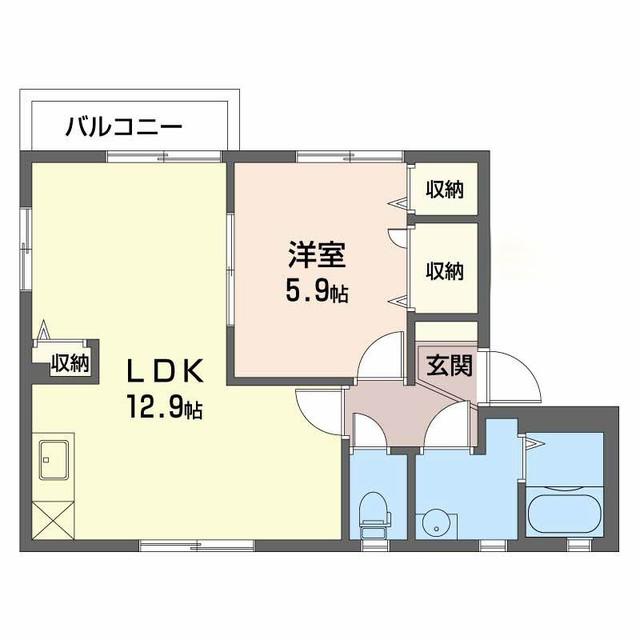 セントエルモスM(1LDK/1階)の間取り写真