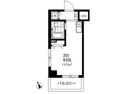 ザ・グラン天王町(ワンルーム/5階)の間取り写真