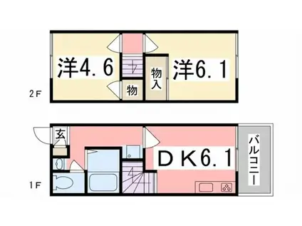 スマイルMASAGO(2LDK/2階)の間取り写真