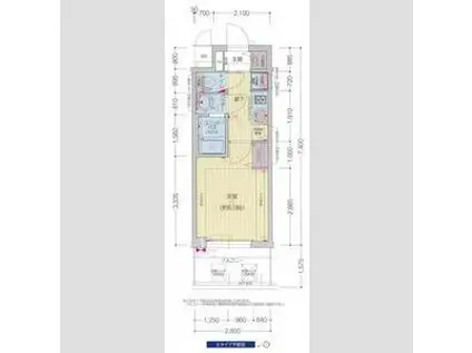 プレサンス四天王寺夕陽ヶ丘凛宮(1K/5階)の間取り写真