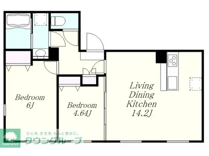 STRIPES 不動前(2LDK/4階)の間取り写真