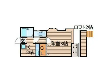 マリンパレット(1K/2階)の間取り写真