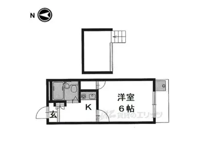 法蓮町第3マンション(1K/2階)の間取り写真