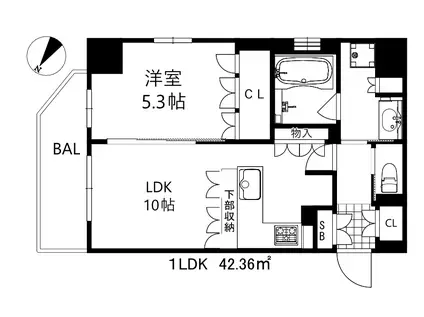 リーガル神戸三宮2(1LDK/12階)の間取り写真