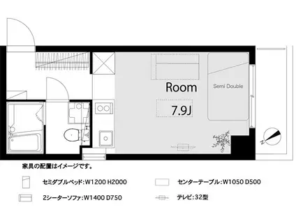 セントヒルズ西新宿(ワンルーム/9階)の間取り写真