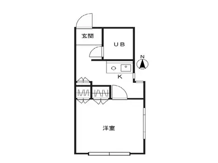 KNOLL COURT(1K/1階)の間取り写真