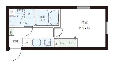 レピュア目黒本町レジデンス(1K/1階)の間取り写真