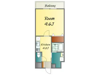 アンフィニ河原町(1K/3階)の間取り写真