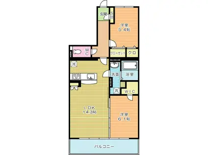 モアプラス日明エントラーダ(2LDK/5階)の間取り写真