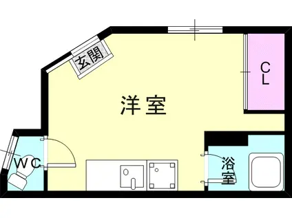 西上橘マンションII(ワンルーム/1階)の間取り写真