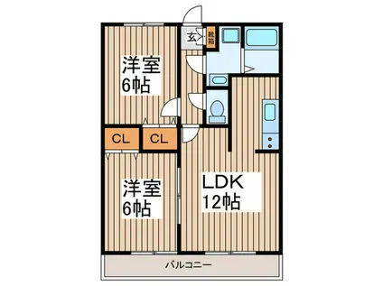 NEXUSII(2LDK/2階)の間取り写真