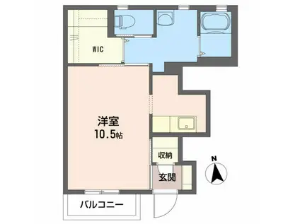 K-レガシー弐番館(ワンルーム/1階)の間取り写真