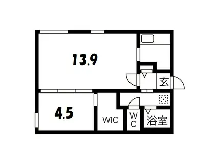 ART PARK II(1LDK/1階)の間取り写真