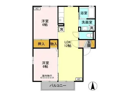 コーポ・サファイヤ I(2LDK/1階)の間取り写真