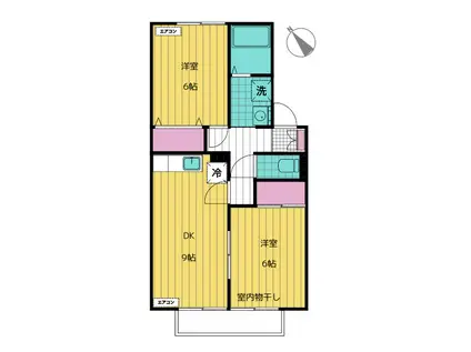 ファミーユ21 A棟(2DK/1階)の間取り写真