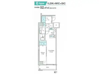 ロイジェント日吉II(1LDK/4階)の間取り写真