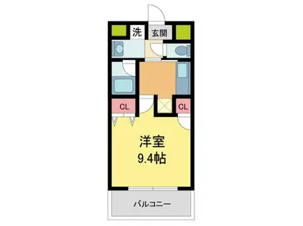 アメニティヒルズII(1K/2階)の間取り写真