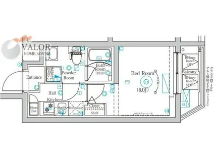 MIND 武蔵中原(1K/4階)の間取り写真