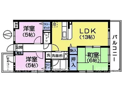 グリーンハイツA棟(3LDK/1階)の間取り写真