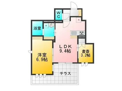 CLAIRE MUSASHI(1SLDK/1階)の間取り写真