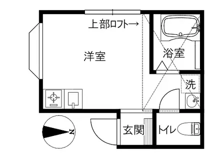 YONN(ワンルーム/1階)の間取り写真