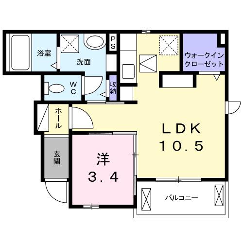 サン フロレスタ(1LDK/1階)の間取り写真