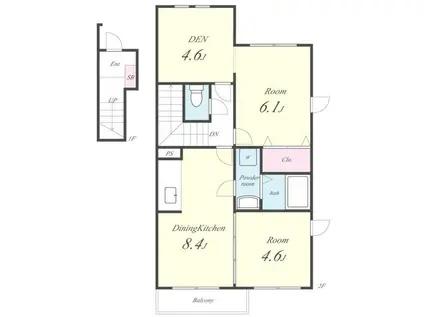 ファインラック(2SDK/2階)の間取り写真