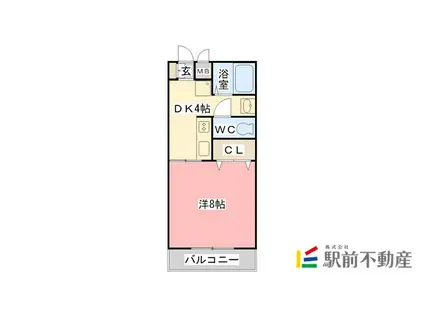 センティア(1K/1階)の間取り写真