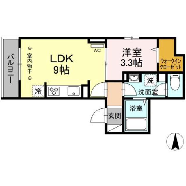 ラリュール堀切(1LDK/3階)の間取り写真