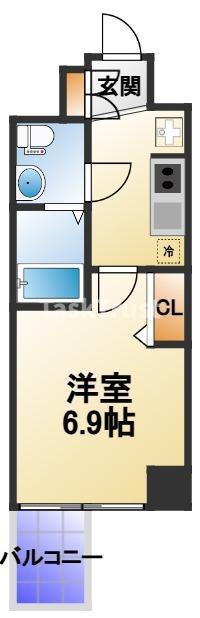 エグゼ大阪CITYルーエ(1K/8階)の間取り写真